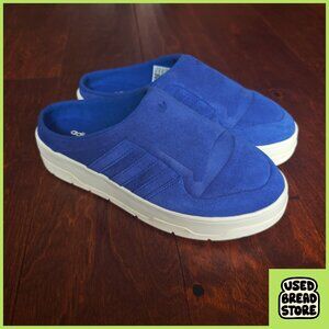 9.5 Adidas Rivalry Mule Women Sneakers Shoes Nubuck Leather Blue & White IH2871